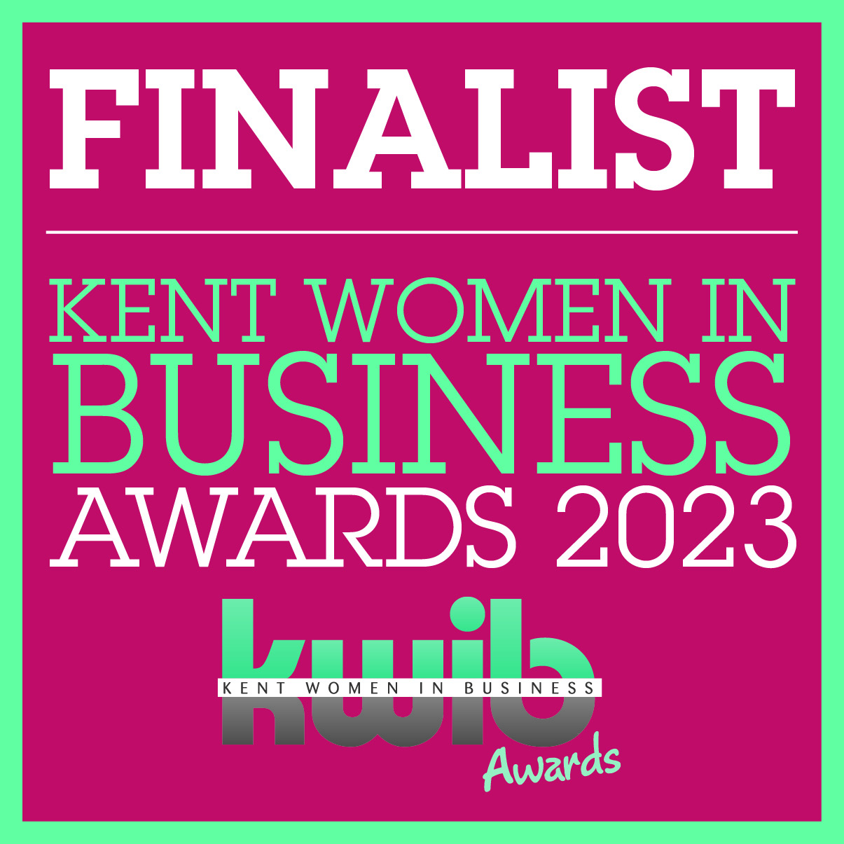 Kent women in business award finalist logo